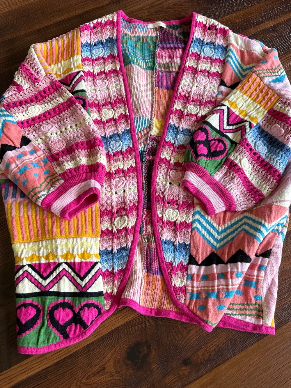Anthropologie PILCRO Patchwork Cardigan Sweater, Colorful,Fun,Oversized One Size - Picture 16 of 16